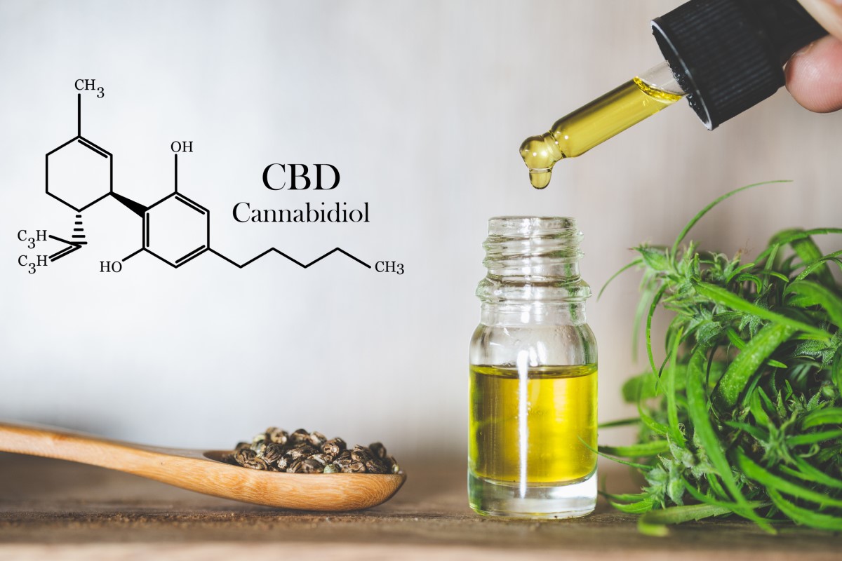 CBD - cannabidiol - huile et formule chimique