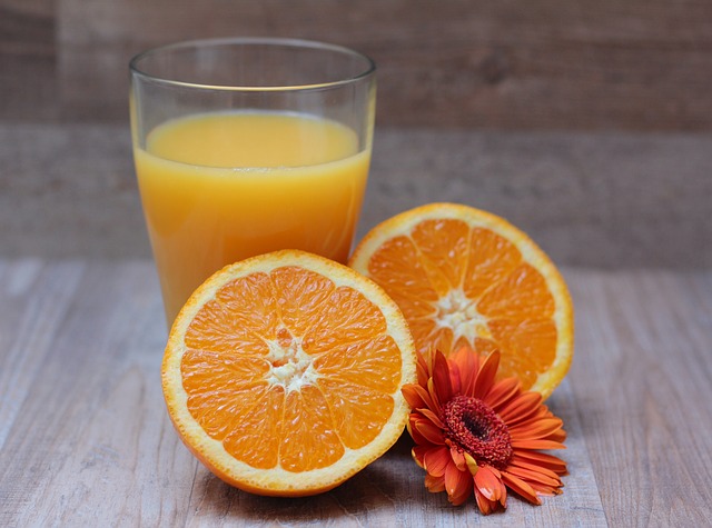 vitamines, oranges, jus d'orange