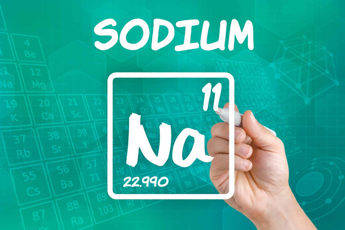 Sodium Na - désignation dans le tableau périodique des éléments chimiques