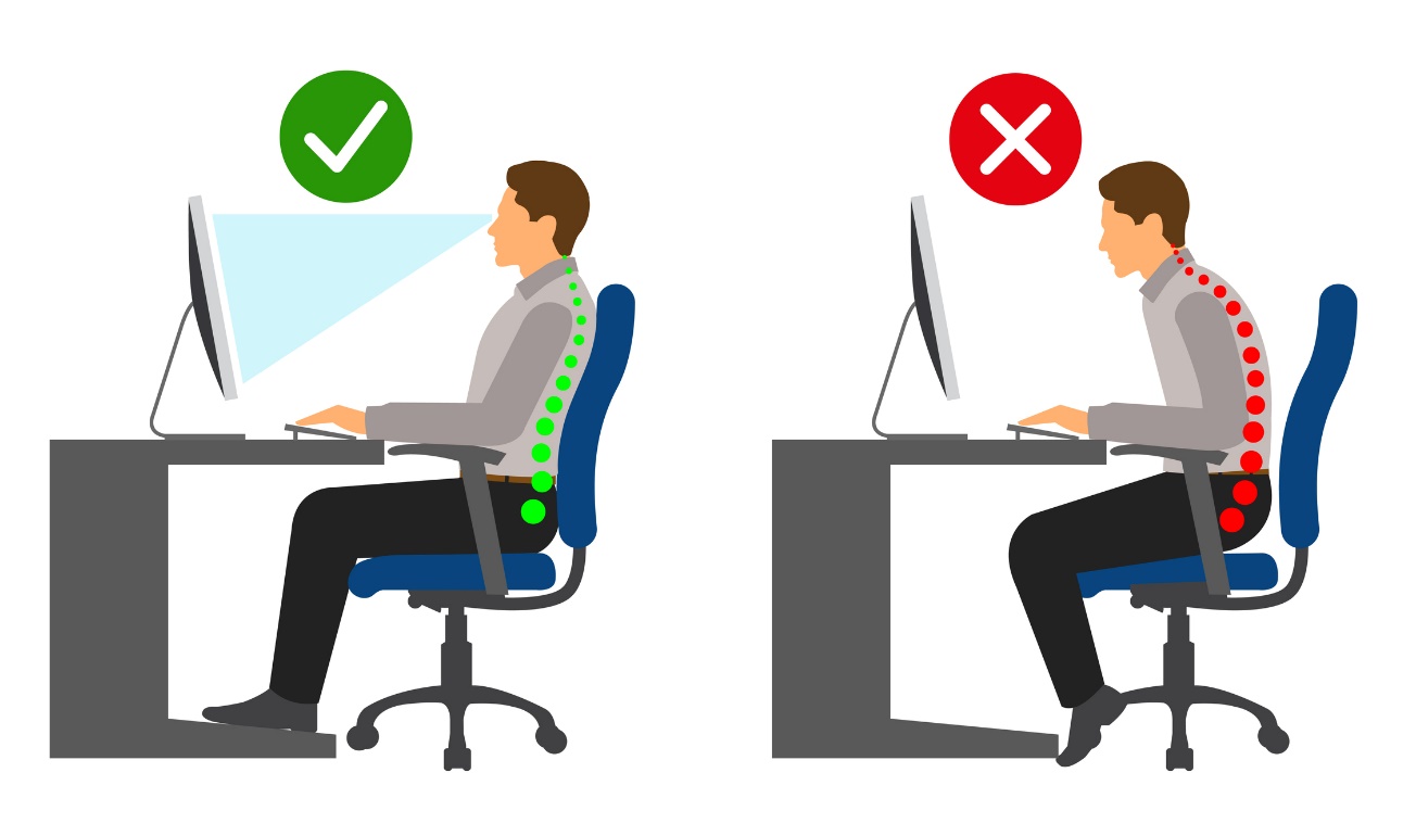 Ergonomie correcte de la position assise et des mouvements