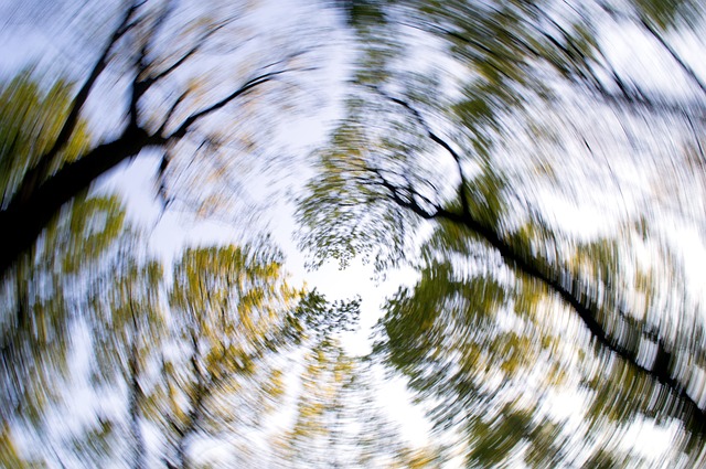 des arbres circulaires flous comme signe de vertige